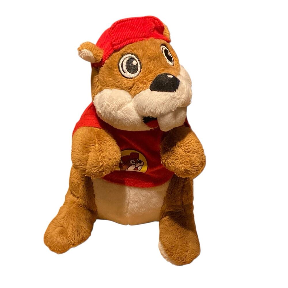 Buc-ees Bucees Plush Beaver Mascot Sitting 11" tall hat shirt stuffed animal toy